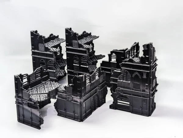 Flat-pack Gothic Wargaming Terrain 7 Pcs